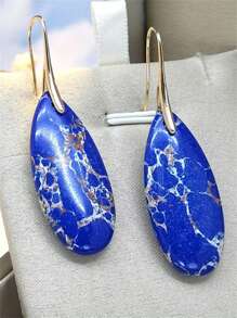 1 paire de boucles d'oreilles rétro style bohémien en forme de goutte d'eau avec faux gemmes, convient pour les femmes au quotidien, les fêtes, les voyages, cadeau de bijoux