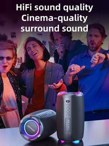 Speaker Nirkabel ZEALOT S61 20W memiliki fitur pencahayaan warna RGB, kompatibilitas dengan antarmuka kartu SD/USB/AUX, dan dukungan untuk panggilan hands-free. Sangat ideal untuk aktivitas luar ruangan, pesta dansa, pertemuan keluarga, dan pesta pantai. - Hitam - View 9