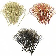 200/100/50/30/12pcs Set Aquamarine/Light Red/Black Bamboo Skewers, Scissors Design Fruit Picks, Elegant Cake Picks & Food Decorative Picks, Suitable For Party, Birthday, Wedding, Outdoor Occasions - Multicolor - View 1