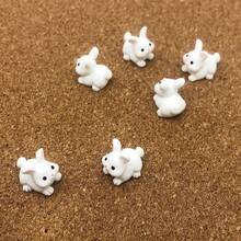 Adorable Mini Resin Rabbit Miniature - Cute Fairy Garden Ornament, Micro Landscape DIY Crafts Decoration Birthday Easter Gifts Graduation - Multicolor - View 5