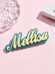 1pc Customizable Acrylic Brooch, Name Customization, Double-Layer Glitter Color Combo, Clothing/Bag Accessory, Mother's Day Gift, Suitable For Family, Friends, Lover