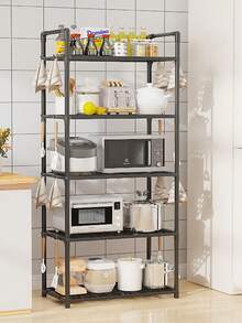Carrito de Almacenamiento de 5 Niveles Multiusos para Cocina , Estante De Almacenamiento Multicapa Para Sala De Estar, Organizador de Especias - Negro - Ver 1