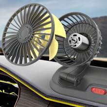 1pc Summer Car Car Home Double-Headed Mini Fan - Multicolor - View 6