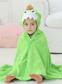 MICHLEY 1pc Baby Cartoon Hooded Water Absorption Towel Unisex Soft Swimming Bathrobe Large Washcloths 27.5" X 45.5" For 0-7Y