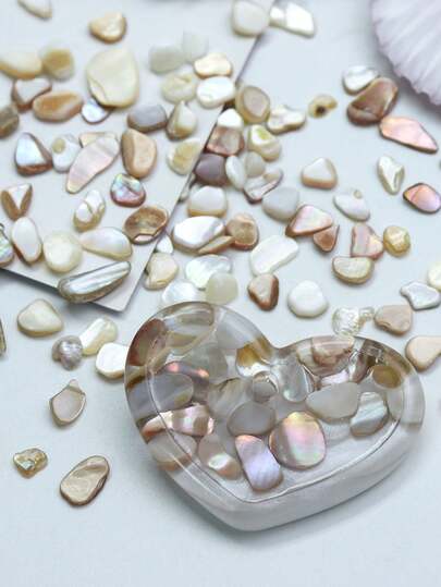 10g/Pack Asymmetrical Shell Chips Filler, Suitable For Silicone Mold Filling, Jewelry DIY Crafts, And Resin Tumbler Filling