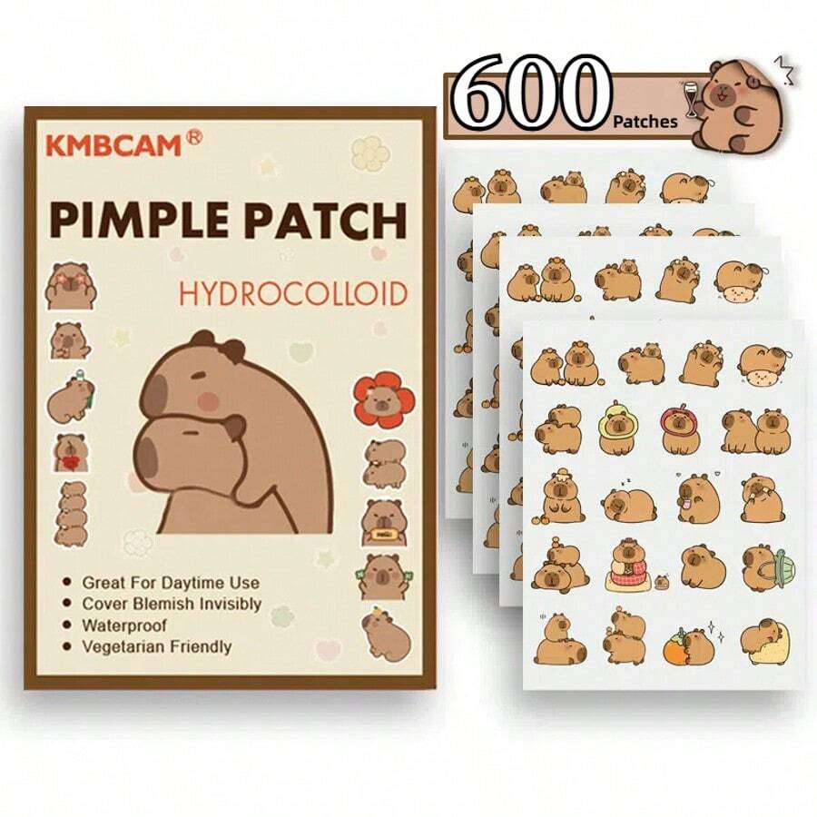 1000Pcs Cute Pimple Patches, Capybara-ShapedFacial Cover Fragrance-Free, Paraben-Unisex Adult, All Skin Types Compatible, No Fragrance, No Components Included - Multicolor - View 1