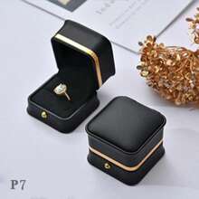 1 Stück Luxus Geschenkbox mit goldfarbenem Rand, für Ringe, Anhänger, Armbänder, Halsketten und Perlen