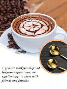 12/7/3/1 Pcs Set Stainless Steel Coffee Spoons, Stirring Spoons, Long Handle Tea Spoons, Gold Tea Spoons, Gold Spoons, Iced Tea Spoons, Long Stirring Spoons, Gold Color Espresso Spoons - Suitable For Coffee, Candy, Dessert, Ice Cream, Appetizers, Cappuccinos, Stainless Steel Gold Color Compact Spoons - Great For Home, Restaurant, Cafe, School Back To School - Gold - View 5