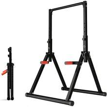 DOBESTS Foldable Power Tower Dip Station Pull Up Bar Free Stand Fitn Equipment For Home Gym Strength Training 700 LBSHeight Adjustable Multifunctional Triangular Legs - BlackStyle21 - View 1