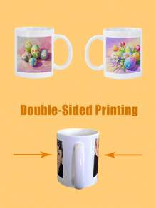1 pieza Taza con texto opcional, 325 ml - Taza de café personalizada, taza con foto personalizada, reutilizable, fácil de limpiar, resistente a la humedad, delicada, taza de cerámica, personalizada, regalo único ideal para Pascua, Día de la Madre, Boda, Pareja, Papá, Mamá, Aniversario, Cumpleaños, Graduación, Sala de estar, Dormitorio, Oficina, Salón de té, Hogar, Escuela