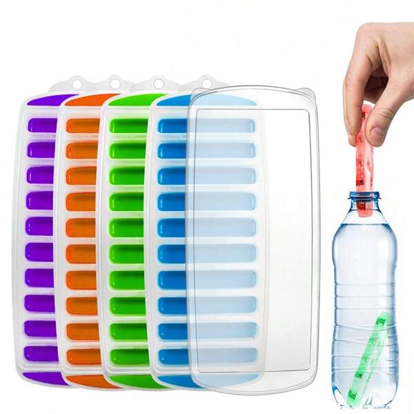 1 pièce Moule à glaçons en forme de bâton, indispensable pour les personnes paresseuses, bac à glaçons à remplir directement dans la bouteille, en matériau PP, convient pour l'eau minérale en bouteille et toutes les boissons en bouteille