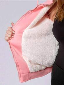 WOMEN'S WATERPROOF SWEATSHIRT, SUPER STYLISH, PLUSH, WITH REMOVABLE NEOPREME HOOD - 粉色 - 查看 3