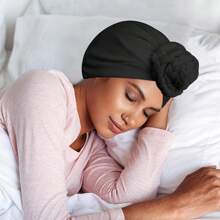 Unisex Solid Color Double-Layered Turban With Braided Design - Versatile Fashion Headwear For Casual Comfort, Soft & Breathable Daily Wear Accessory