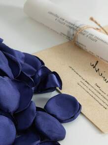 50Pcs Navy Silk Rose Petals, Artificial Flower Petals Scatter For Bridal Shower, Romantic Night, Wedding Party, Table Centerpieces And Reception Table Decorations, Valentine Day, Gift Gifts Birthday Graduation