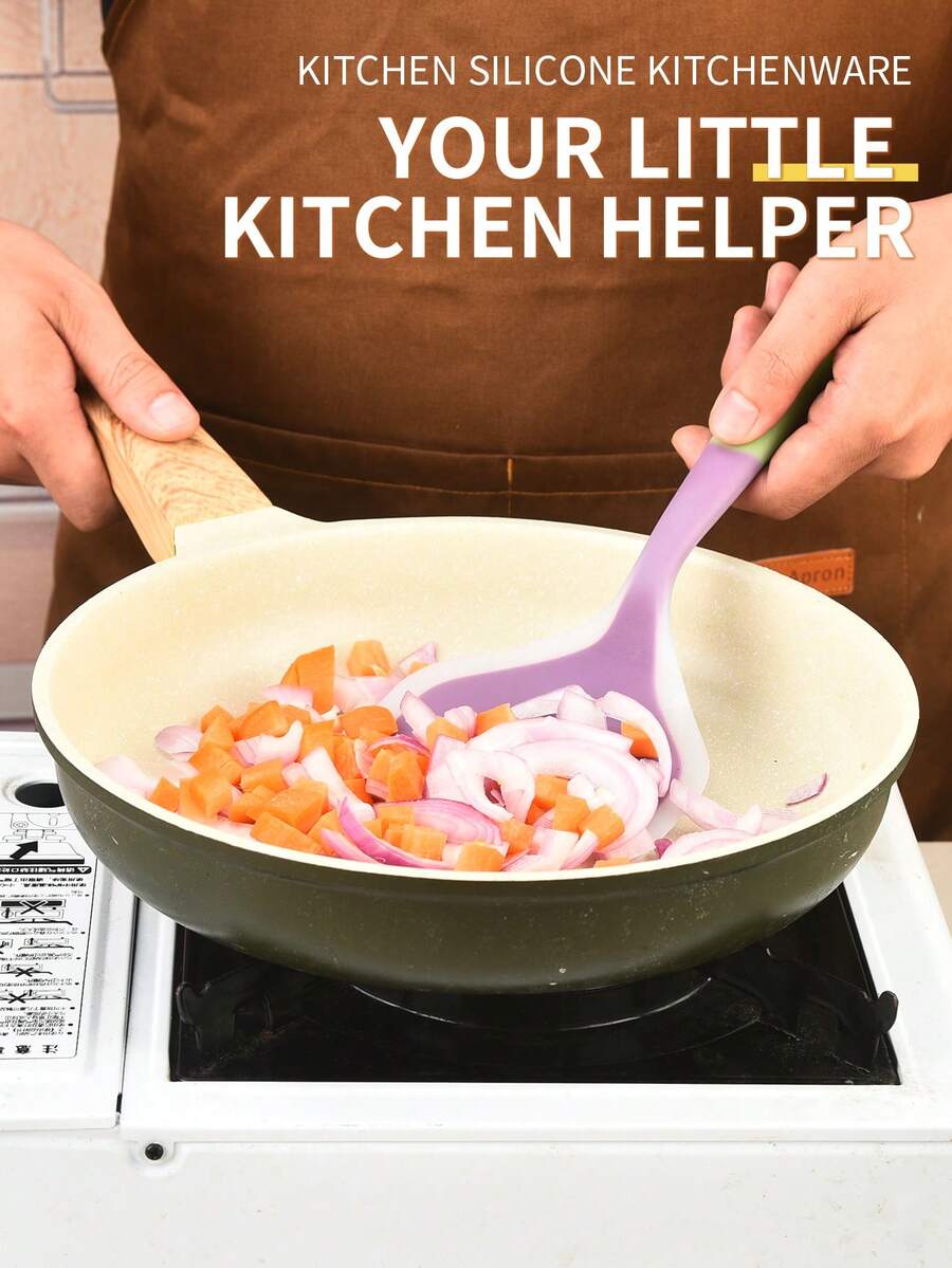 Lékué Spatule Souple Pour Crêpes Et Omelettes – 100% Silicone Platine Anti-Rayures, Manche Inclinable, Résiste Jusqu'à 220°C
