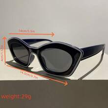 Vintage Classic Cat Eye Fashion Glasses Unisex - Purple Blue Gradient Lenses, Metal Hinges, Lightweight Decorative Style, Photography Essential,  Frame, Simple Design, Unique Shape, Must-Have For Fashion Lovers - 藍色和白色 - 查看 5
