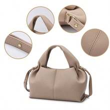 Borsa a tracolla singola premium con tracolla a tracolla Cloud Dumpling Bun da donna, senza logo