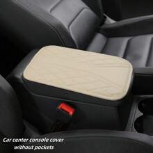 1pc Armrest Box Heightening Pad With Dual Side Storage Pockets / No Pocket Two Styles, PU Leather Automotive Armrest Console Pad, Car Interior Decor Accessories
