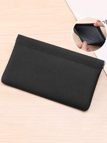 Carteira Longa de Couro Legítimo de Gado com Fechamento Automático, Conveniência e Grande Capacidade em 1 Peça, Adequado para Passaporte, Carteira de Motorista, Capa de ID, Armazenamento de Fones de Ouvido e Cabo de Dados, Bolsa de Armazenamento de Dinheiro, Nécessaire