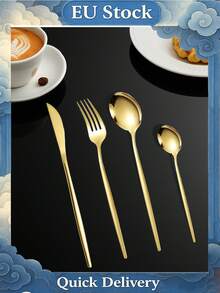 40pcs Stainless Steel Cutlery Set, Gold Knife & Fork, Mirror Dessert Fork, Colorful Cake & Fruit Spoon, Small Coffee Spoon, Kitchen Dining Utensils - Multicolor - View 13