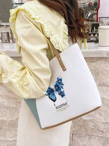 Customized Women's Bags, Personalized Text Customization, And Butterfly Logo Customization. - Multicolor - View 10