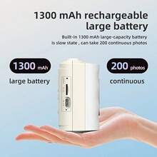 Cámara de impresión instantánea con pantalla de 2.4" - Impresora fotográfica portátil multifunción, calidad de 1080P, batería recargable de ión-litio de 1300mAh, doble alimentación por USB, impresión de etiquetas, enfoque automático e impresión instantánea - Adecuada para ocasiones especiales y regalos