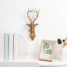 Animal Heads Wall Decor, Faux Deer Head Mount, Animal Sculptures Wall Decor, Resin Animal Head Wall Hanging Decoration For Living Room Bedroom Kitchen Gift,Deer - Gold Animal Ornaments - View 14