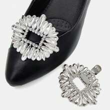 1 pezzo decorazione a molletta in cristallo di vetro per scarpe da sposa, con tacco alto brillante, fibbia decorativa rimovibile con strass, per le donne