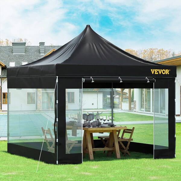 10x10ft Pop Up Canopy Tent, Outdoor Patio Gazebo Tent With Removable Sidewalls And Wheeled Bag, UV Resistant Waterproof Instant Gazebo Shelter For Party, Garden, Backyard
