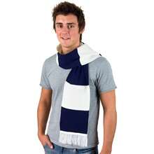 Result Mens Heavy Knit Thermal Winter Scarf (White/Navy) - Navy Blue - View 2