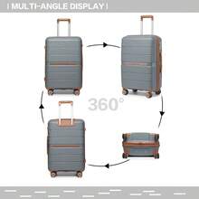 PP Hard Shell Luggage Set With 360° Spinner Wheels, TSA Lock And Telescopic Handle – Lightweight Cabin, Carry On And Check-In Suitcases In 20/24/28 Inch Sizes For Travel, Business Trips And Holidays, For Men, Women And Family Use - 灰色 - 查看 4