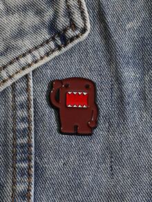 1 件卡通饼干怪兽合金胸针、包包/服装装饰别针徽章、送给朋友的礼物 - 棕色 - 查看 4