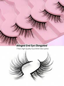 7 Pairs Half Lashes Corner Eyelashes Natural Look False Eyelashes, 3D Fluffy Effect Faux Mink Fake Cat Eye Lashes, Reusable Wispy Natural Half Eyelashes Makeup False Eyelashes - View 6