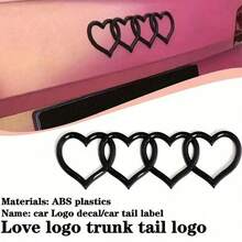 1pc Heart Car Logo Trunk Badge Sticker - 3D Love Car Logo Sticker, Durable ABS Plastic, Easy To Install - Vehicle Personalized Accessories, Auto Accessories - one-size - View 2