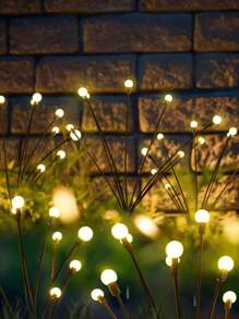 Solar Garden Lights, 1/2Pcs Starburst Swaying Light - Swaying When Wind Blows, Solar Lights Outdoor Decorative, Color Changing RGB Light For Yard Patio Pathway Decoration