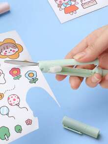5pcs/3pcs/2pcs/1pc Foldable Dual-Purpose Scissors, Precision Knife, Mini Craft Paper Cutter, Ceramic Pen Cutter For Scrapbooking,Back To School,School Supplies - Purple - View 15