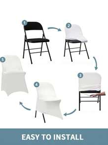 30/50/100pcs - Spandex Stretch Universal Slipcovers For Banquet, Party, Wedding Decor  Easy Clean, Reusable & Wrinkle-Free(White,Black)