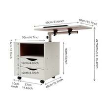 RibasuBB Multi-Functional Bookshelf With Adjustable Top, Universal Wheels, Wire Clip, And Book Stoppers - Modern Design For Home, Office, And School Use - White - View 7