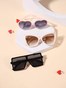 3pcs Kids 4-10Y Cat Eye Shaped Fashion Fashion Glasses, Stylish Outfit Accessory, Suitable For Outdoor Activities And Gift Giving, Spring New Collection