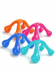 1pc Handheld Body Massager, Smooth Texture For Shoulder, Neck, Back Acupoint Massage, Muscle Relaxation, Bow-Shaped Massage Ball - Multicolor - View 8