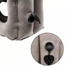 Inflatable Air Cushion Travel Pillow Airplane Office Nap Rest Head Neck Chin New - 灰色 - 查看 4