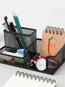 Organizador De Canetas 3 Compartimentos Lápis Mesa De Escritório Porta Treco Decoração Papelaria