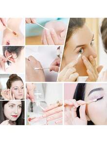 100/2000 Peças Cotonetes de Limpeza de Alta Qualidade de Duas Pontas, Cotonetes de Limpeza para Salão de Beleza, Cotonetes de Limpeza de Beleza de Madeira, Ferramentas de Beleza e Cuidados Pessoais, Cotonetes Redondos Descartáveis para Limpeza de Ouvido, Adequados para Limpeza de Ouvido e Nariz, Ferramentas de Beleza e Limpeza Multifuncionais, Ferramentas de Beleza de Alta Qualidade, Limpeza de Lápis de Olho e Esmalte de Unha, Para Maquiagem e Cuidados Pessoais, Ferramentas de Beleza Multifuncionais, Ferramentas de Maquiagem, Ferramentas de Limpeza, Cotonetes de Limpeza Doméstica, Remoção de Maquiagem, Limpeza de Ouvido, Acessórios de Ferramenta de Cuidados ao Ar Livre - Multicolorido - Visão 2