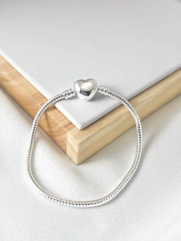 Pulseira para berloques Coração a prata 925 feminina para charms berloqueira pulseira de pingentes