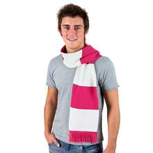 Result Team Fringed Scarf (Fuchsia/White) - Pink - View 2
