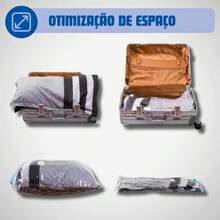 Vacuum Bag Kit + Hand Pump Clothes Organization Travel Suitcase Wardrobe - 黑色 - 查看 3
