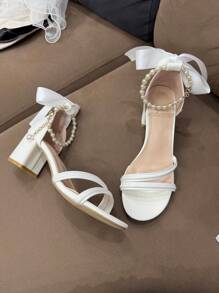 New Thick Heel High Heels For Teenage Girls, Summer Fashion Middle Heel Elegant Versatile Girls Dress Shoes