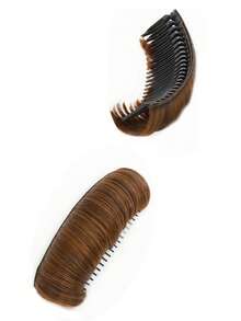 1pc Synthetic Hair Bun Invisible Comb Wig Clip Design Increases Women's Hair Volume Hair Cushion Girl's Simple Black Wig Accessory Hair Extension Wigs For Women Human