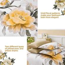 Purple King Size Comforter Set 7 Piece Bed In A Bag, Floral Printed On Light Purple Comforter Set With Sheets, Soft Microfiber Complete Bedding Set