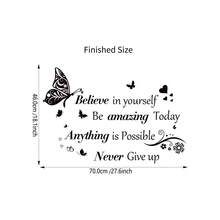 Butterfly Love Family Motto Home Living Room Bedroom Wall Sticker Removable - Black - View 2